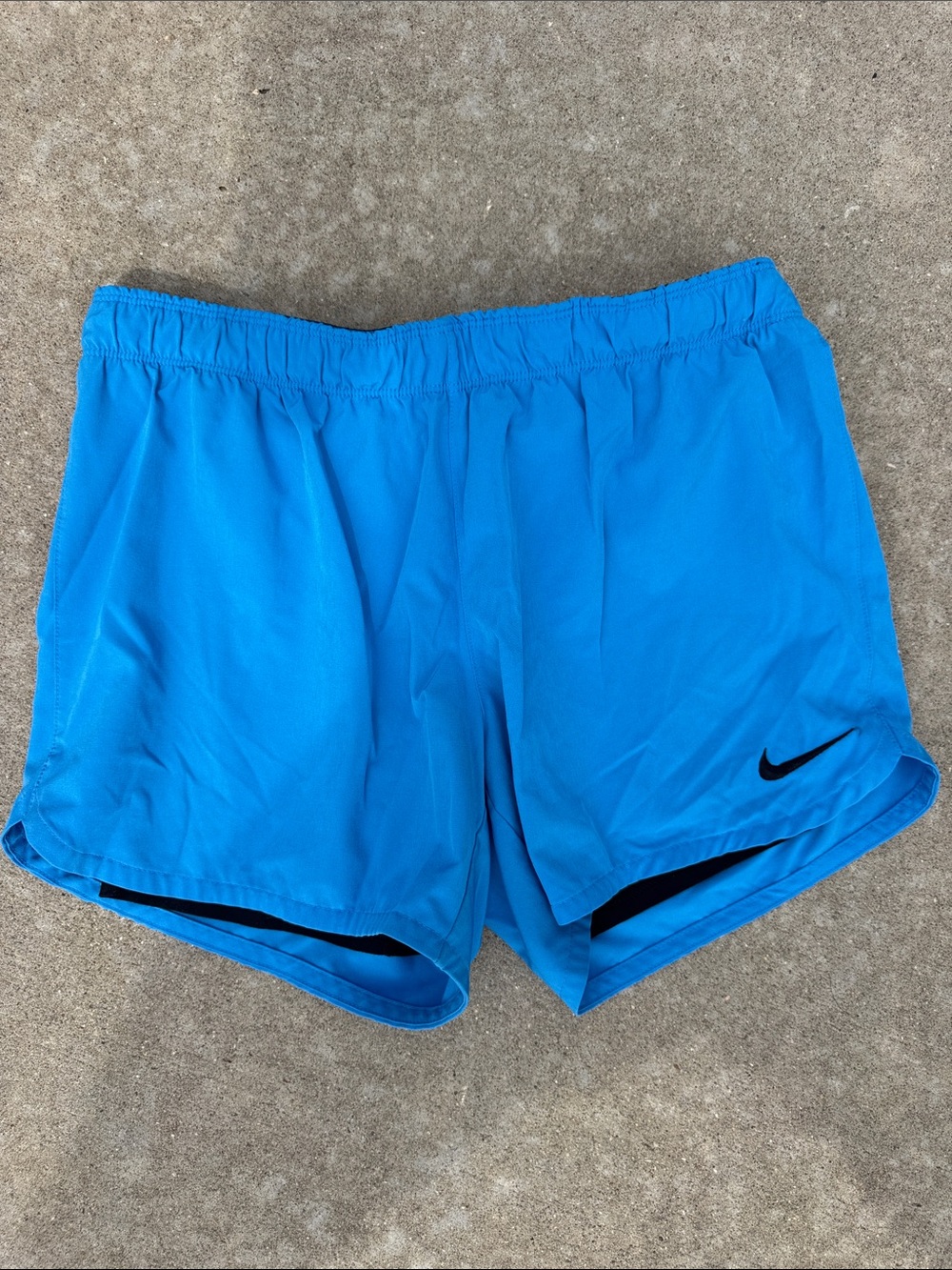 Nike Women's Bright Blue Athletic Shorts with Black Swoosh